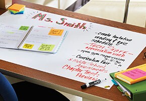 Post-it® Dry Erase Surface in the classroom