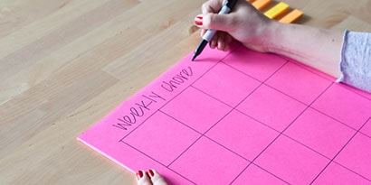 Write "Weekly Chore Bingo" at the top Write "Weekly Chore Bingo" at the top