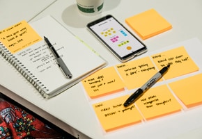 Write down ideas on Post-it® Notes, then share with teams using the Post-it® App
