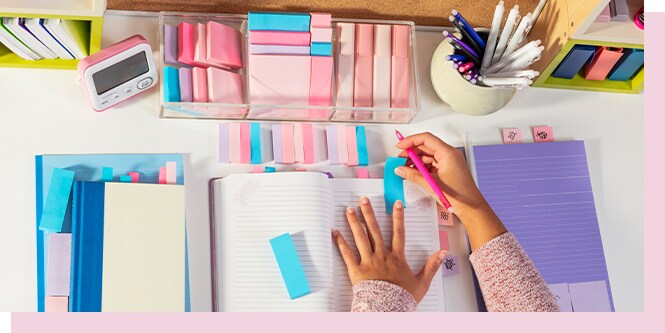 Make sure your most important study items are easy to find with Post-it® Page Markers

